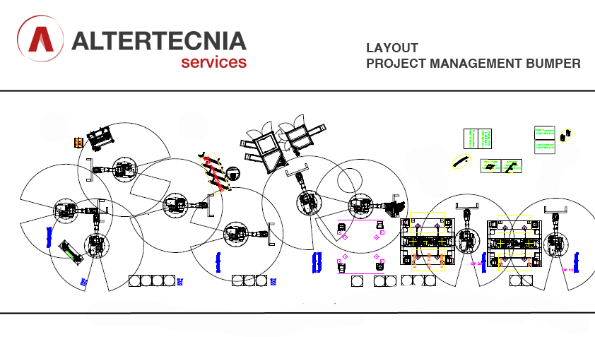 Layout bumper Project Management para empresa de automoción